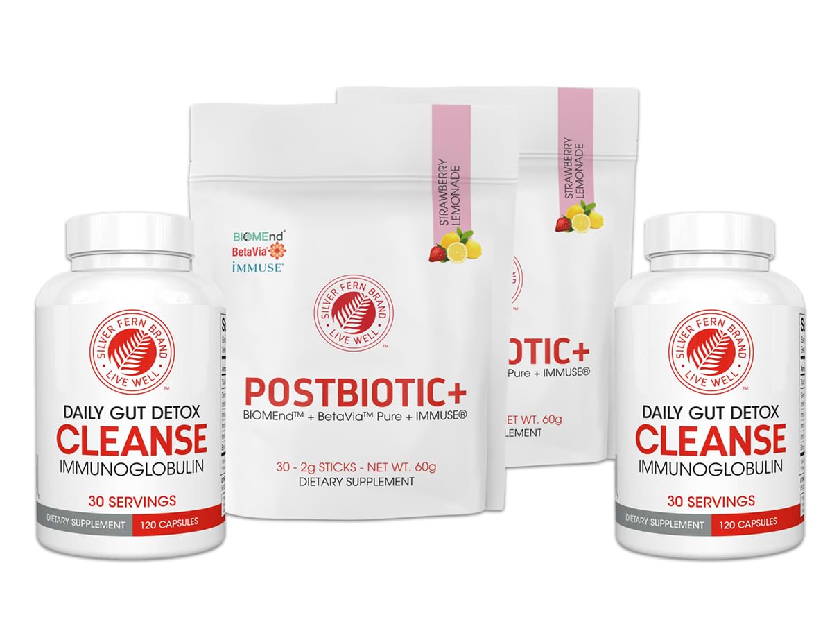 Front view of Silver Fern Immune+ Protocol Kit with Postbiotic+ and Cleanse.