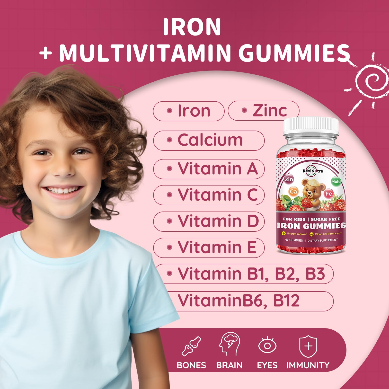 Immune support and energy boosting gummies for kids