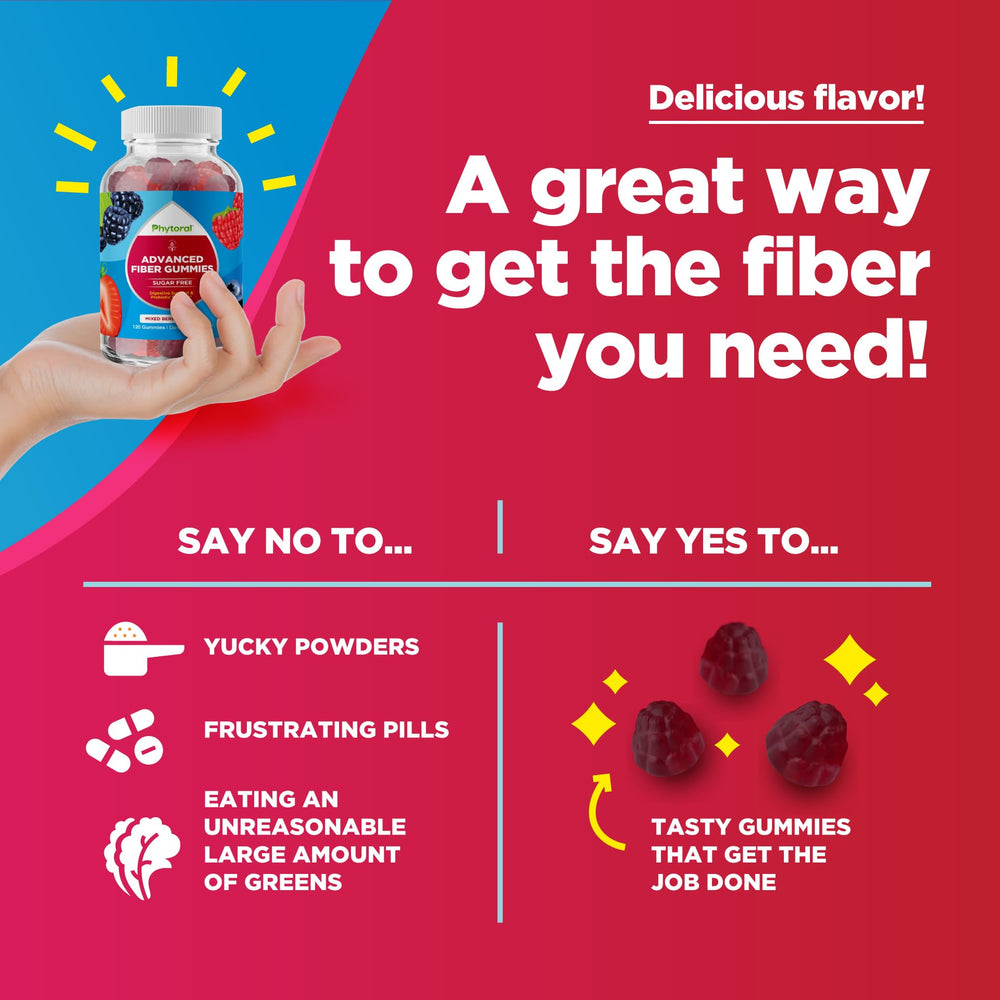 Label showing immune support benefits of fiber gummies