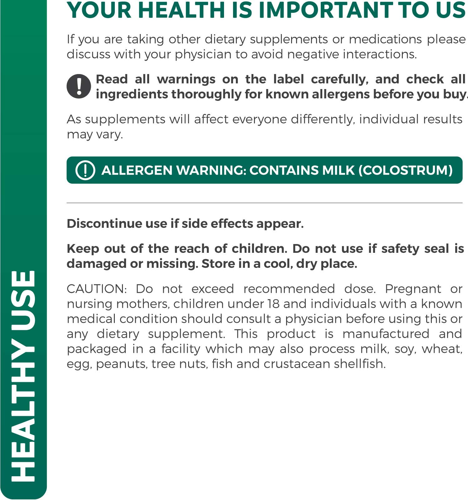 Immune support graphic for colostrum