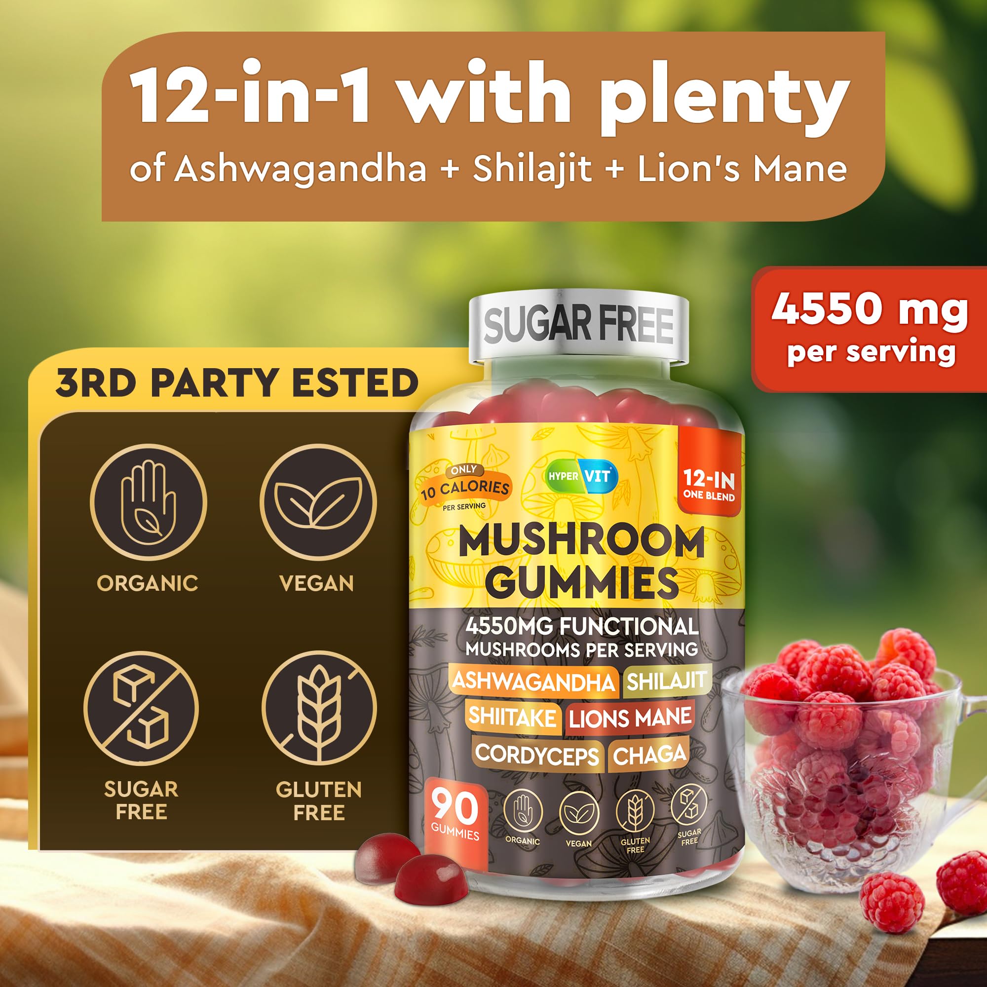 Immune support mushroom blend with Reishi and Maitake