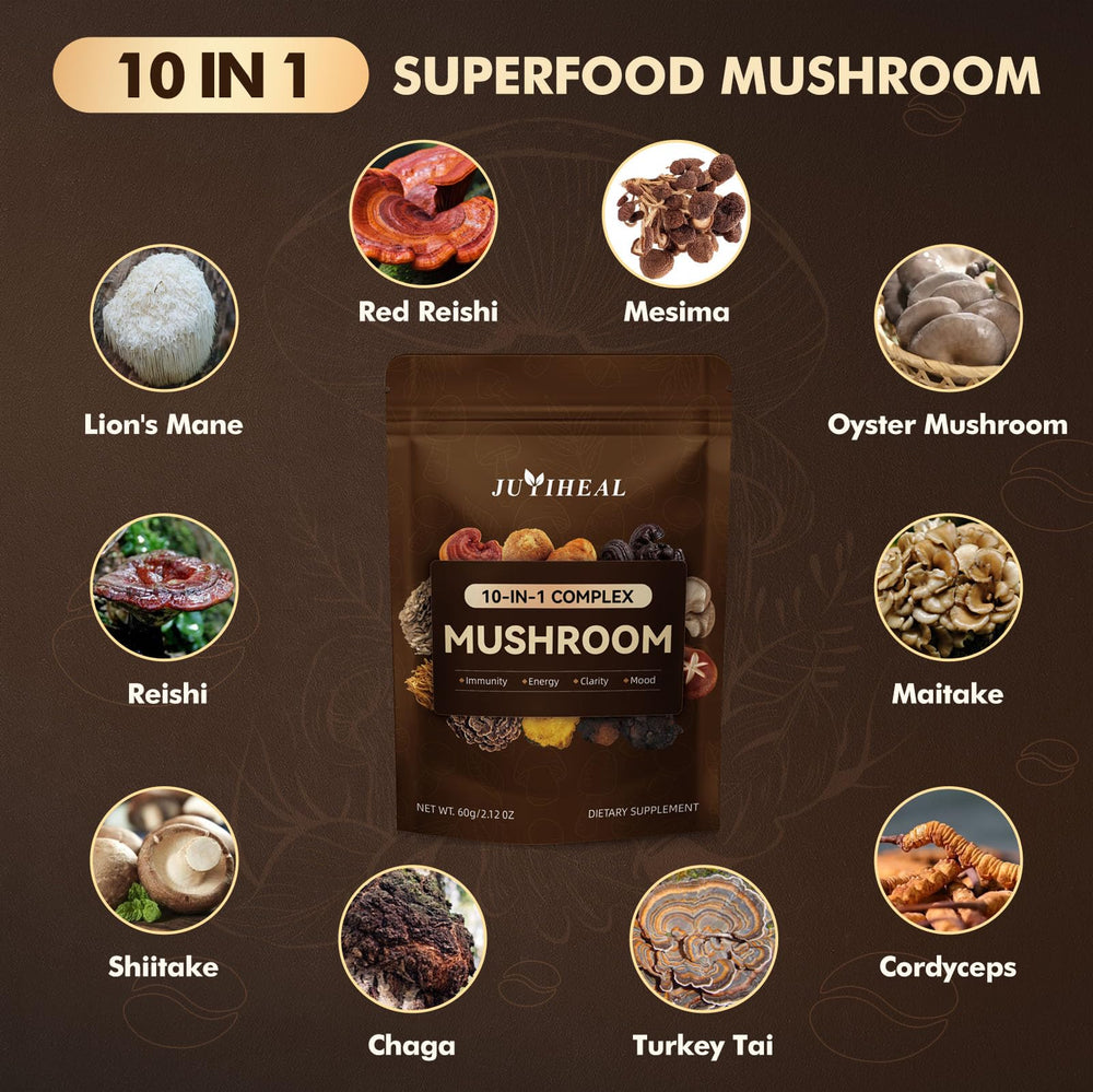 Chaga, Turkey Tail, and Shiitake for immune support