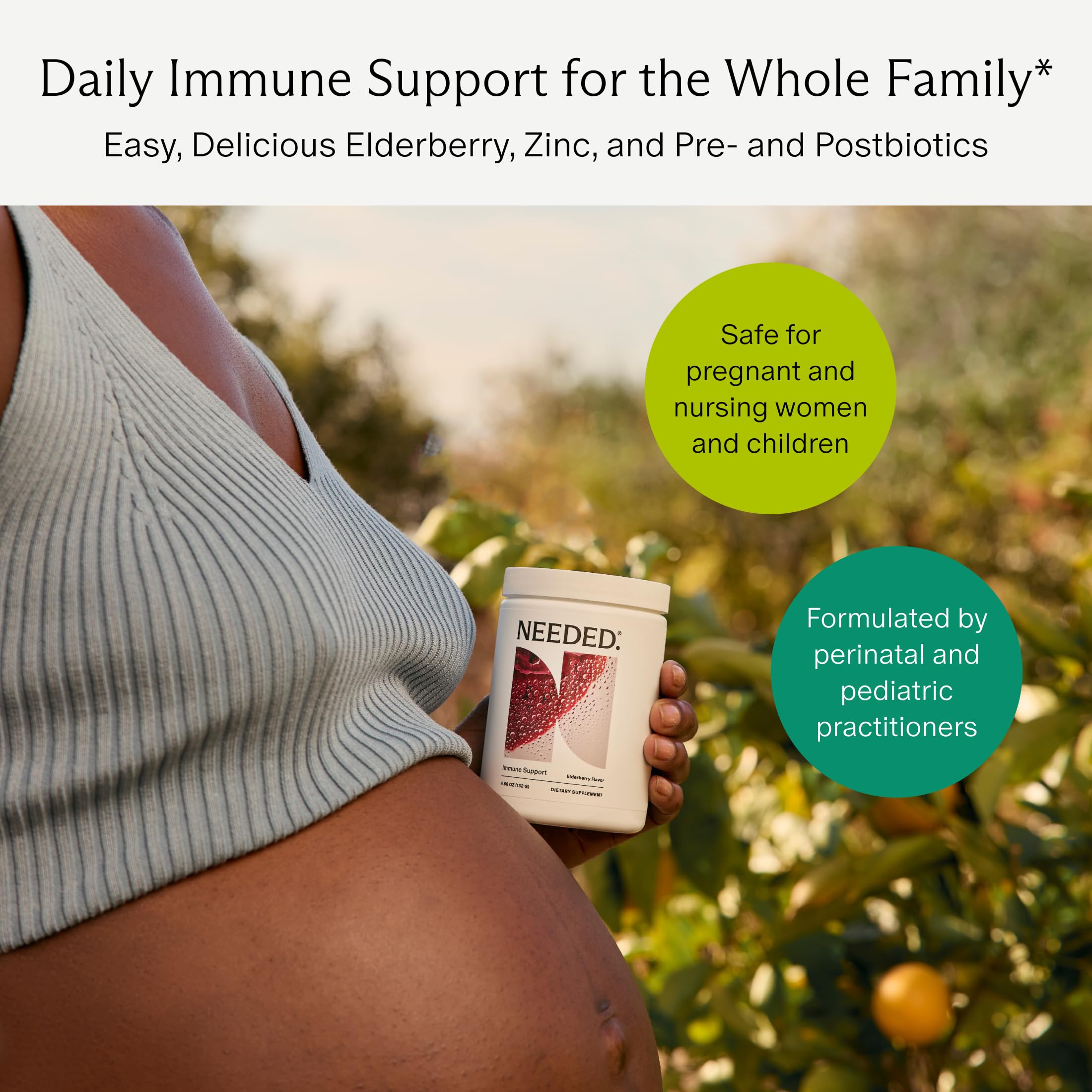 Zinc and elderberry ingredients in immune powder