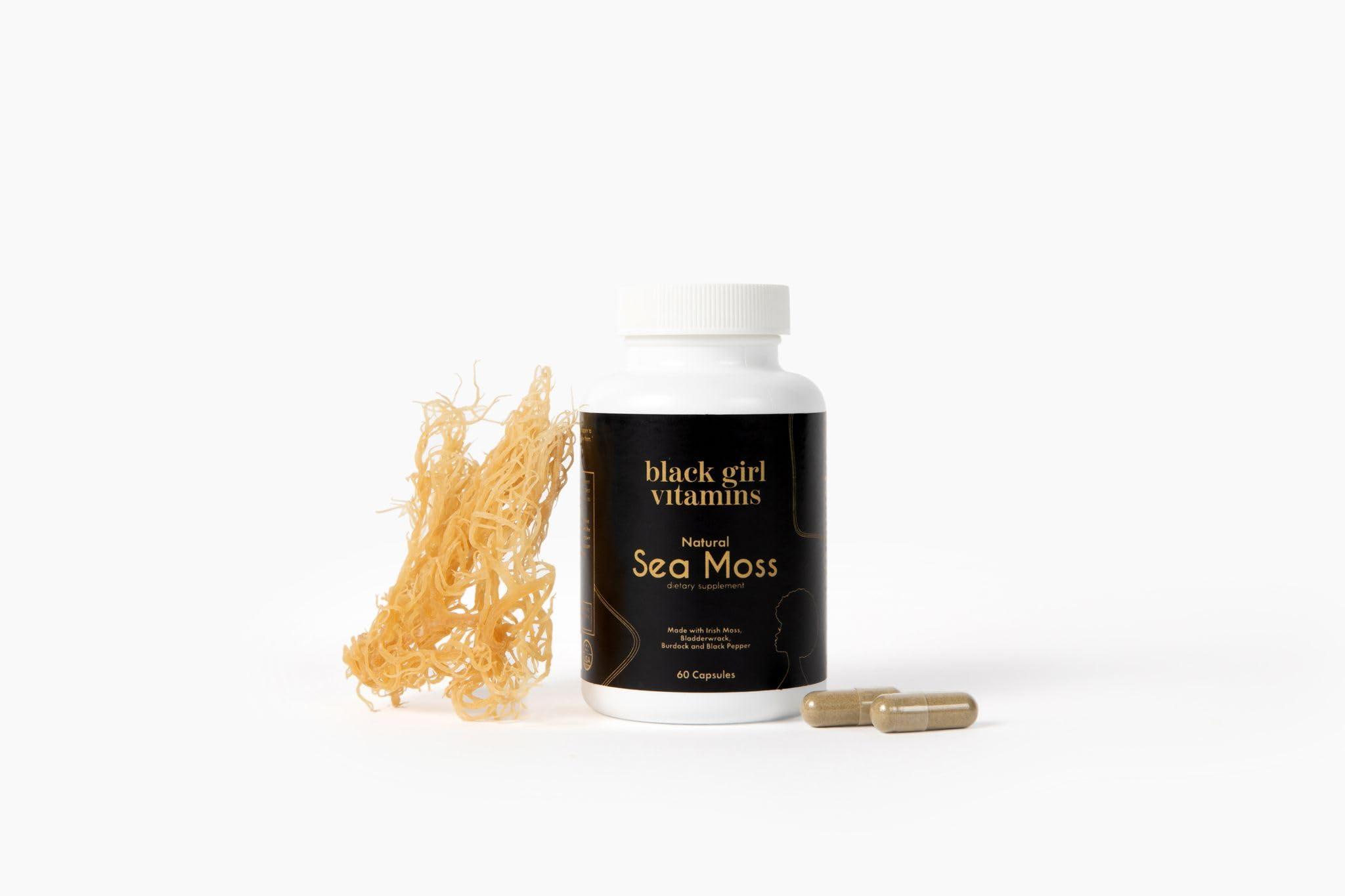 Graphic illustrating immune support with sea moss capsules