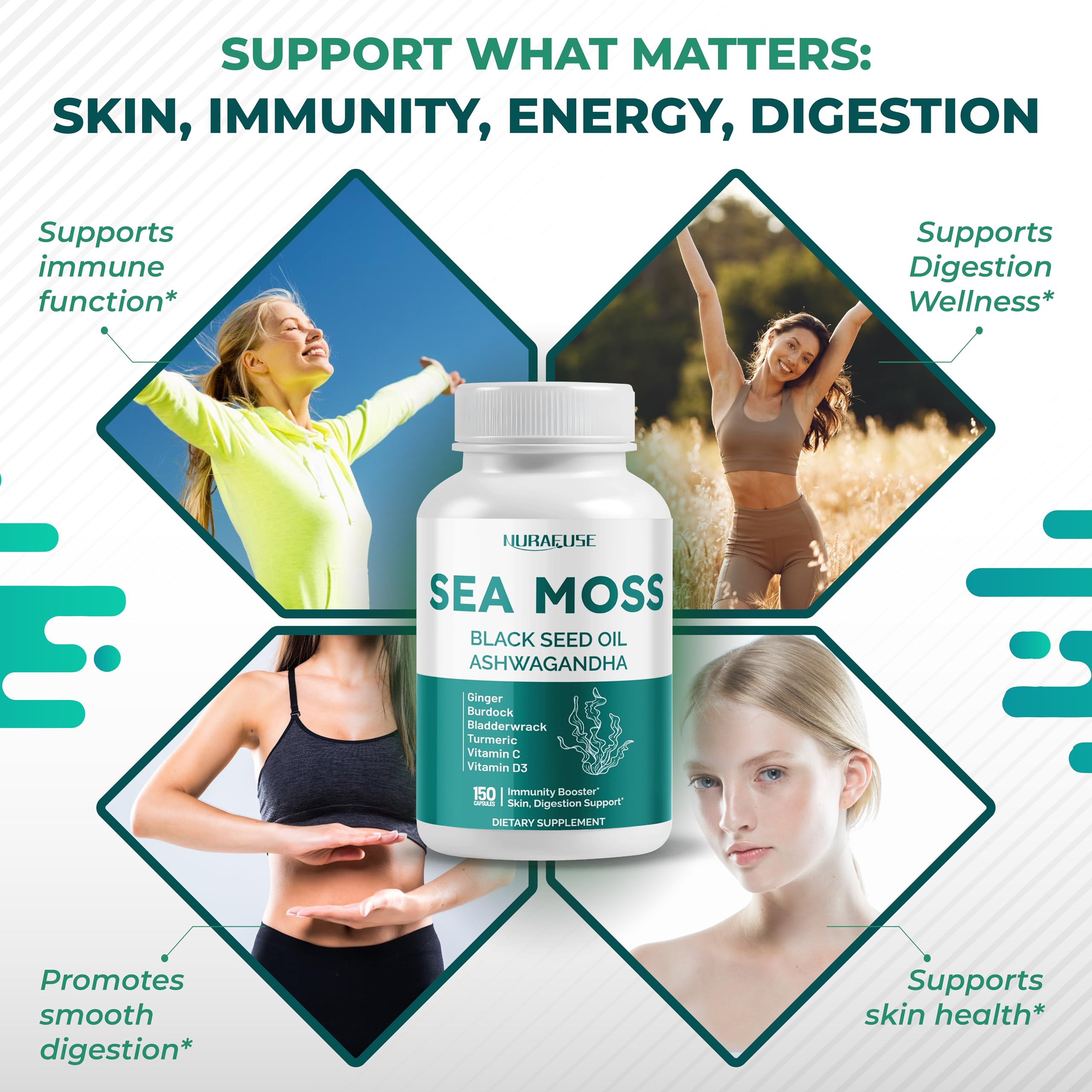 Sea Moss supporting immune health, skin wellness, and digestion