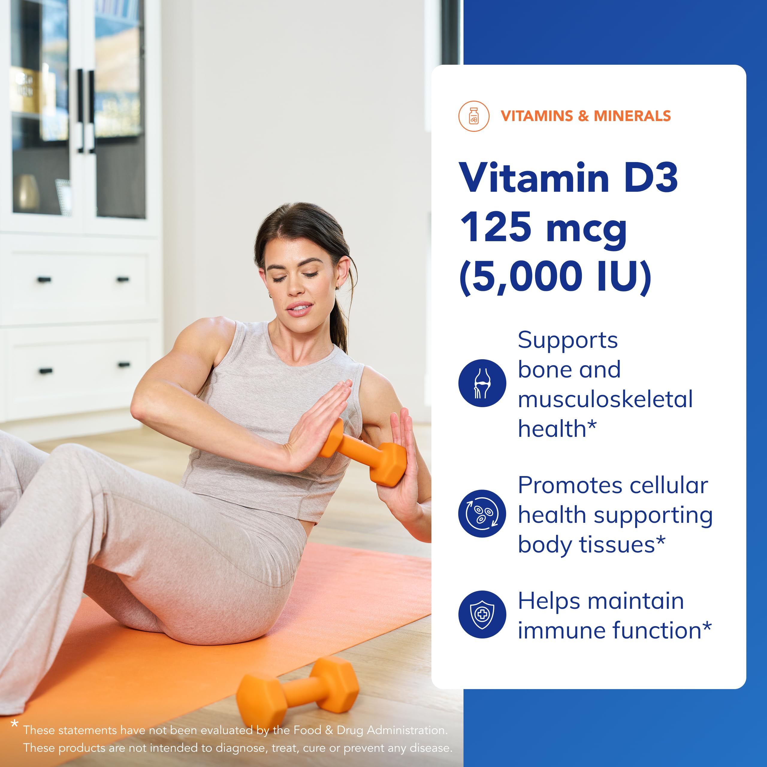 Immune support with Vitamin D3 125 mcg