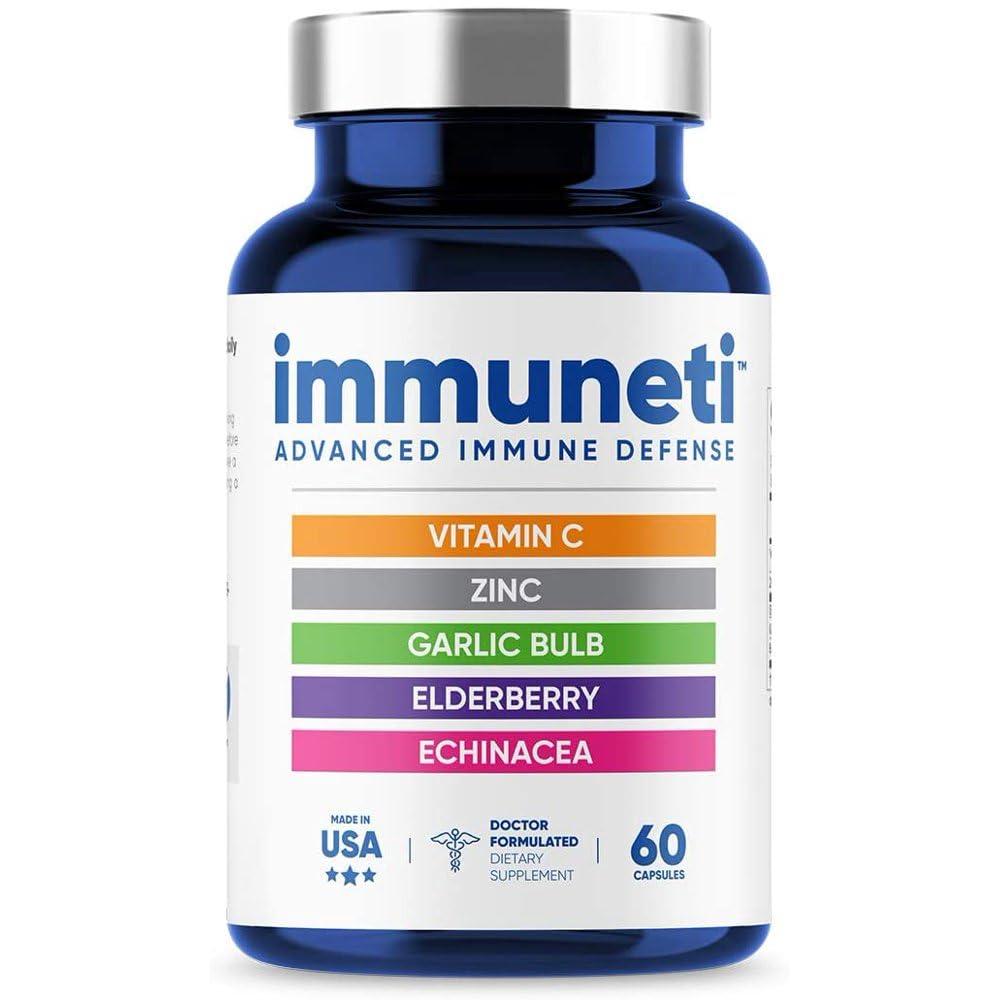 Immuneti immune defense bottle with 5-in-1 formula label