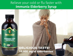 120 ml Immunia Elderberry Syrup bottle and packaging