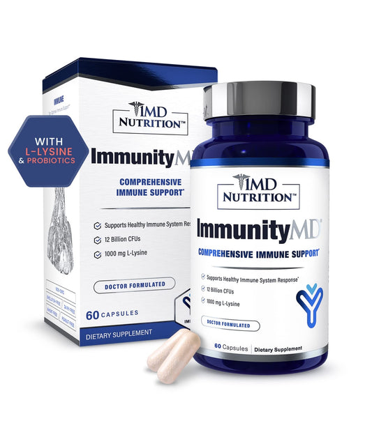 ImmunityMD probiotic bottle with 60 capsules