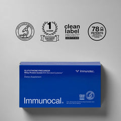 Immunocal bottle beside a steaming mug for energy and brain health.