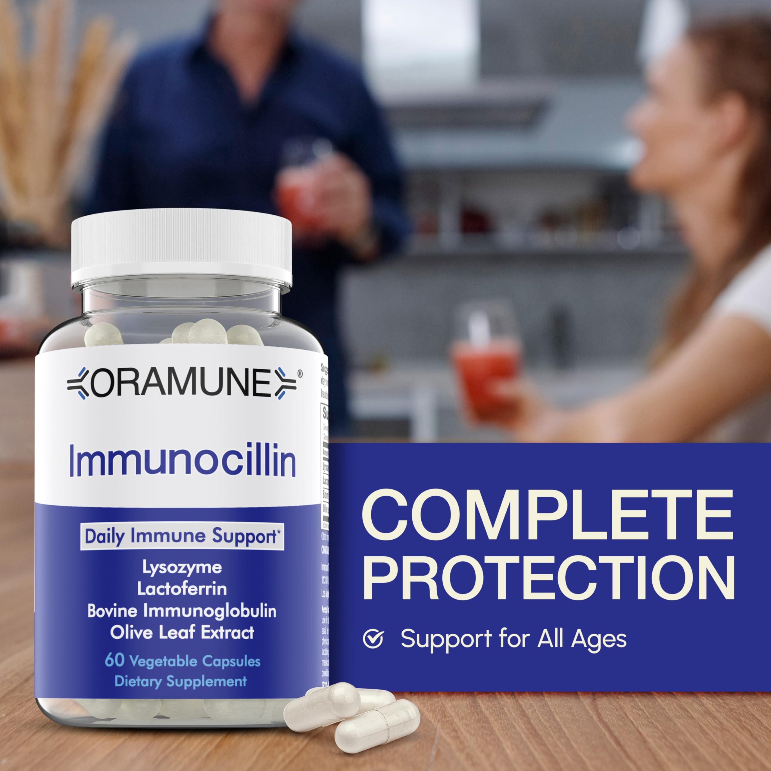Illustration of ImmunoCillin ingredients including transfer factor