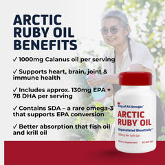 Immunocorp Arctic Ruby Oil nutrition info panel—EPA and DHA components listed for clarity.