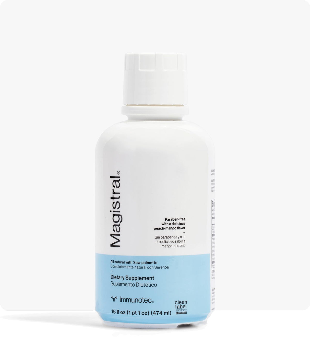 Immunotec Magistral Saw Palmetto supplement bottle on white background