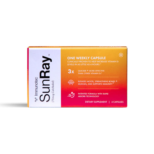 Bottle of Immunotec Sunray Calcifediol 75 mcg