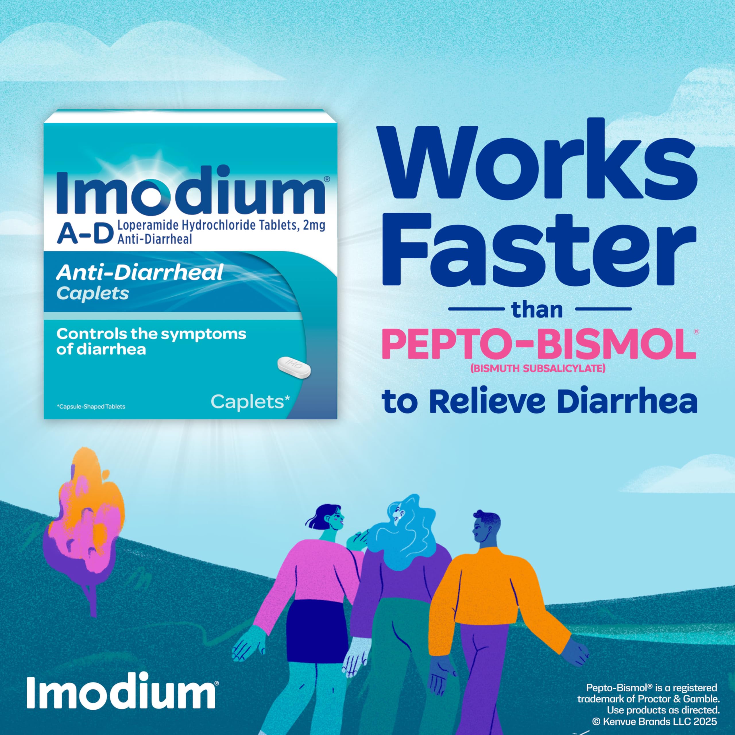 Imodium A-D Caplets suitable for adults and children 6 plus