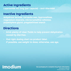 Imodium A-D Caplets carried in a purse or bag for on-the-go relief
