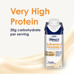 Impact Advanced Recovery Drink vanilla serving image illustrates easy incorporation into daily meals