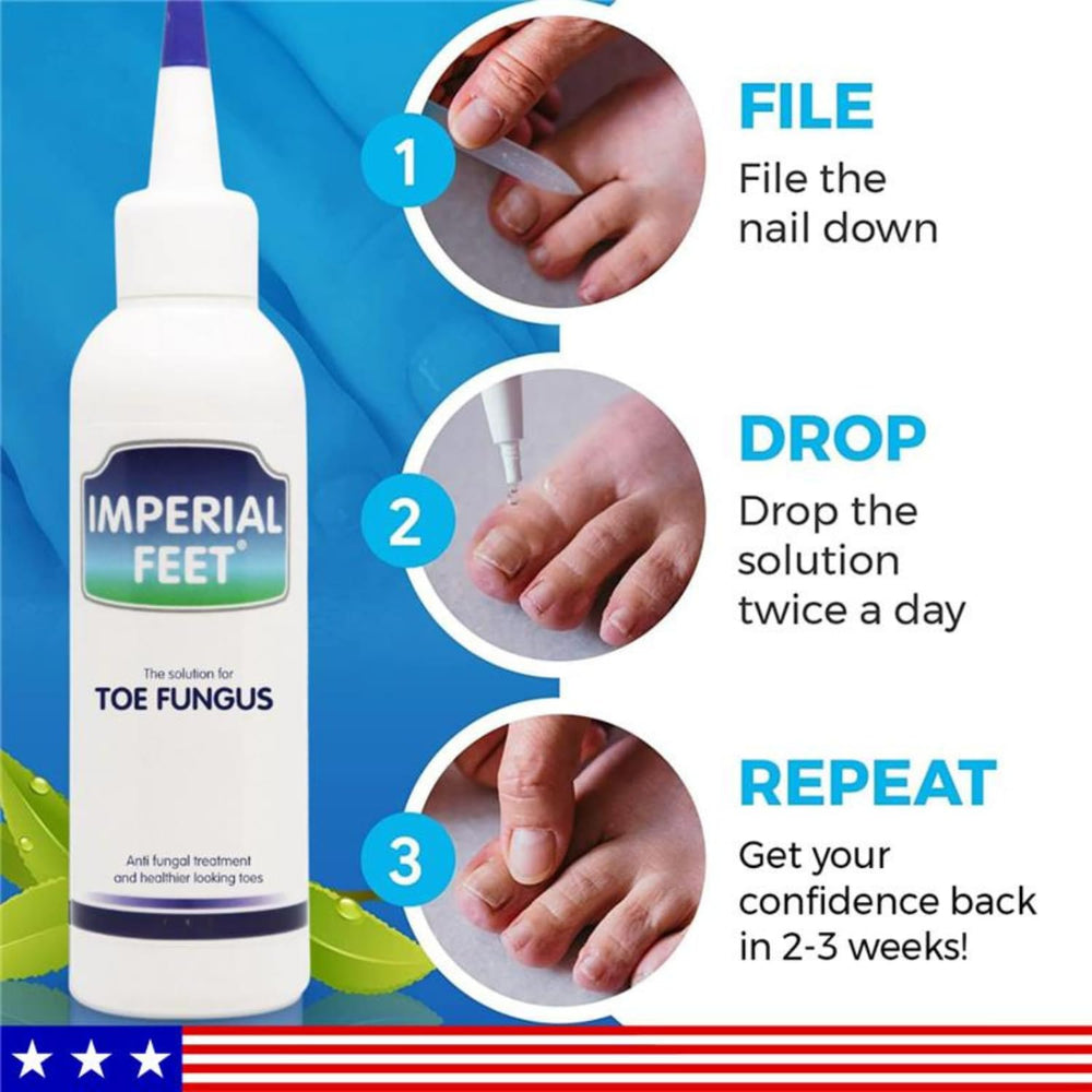 Imperial Feet drops-application-toe-nail demonstrates precise, mess-free use to target affected nails.