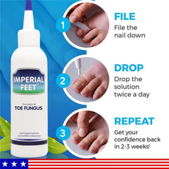 Imperial Feet drops-application-toe-nail demonstrates precise, mess-free use to target affected nails.