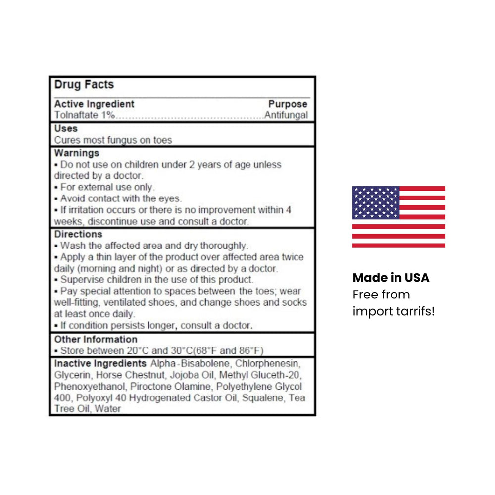 Imperial Feet made-in-usa-label emphasizes USA-made formulation and quality.