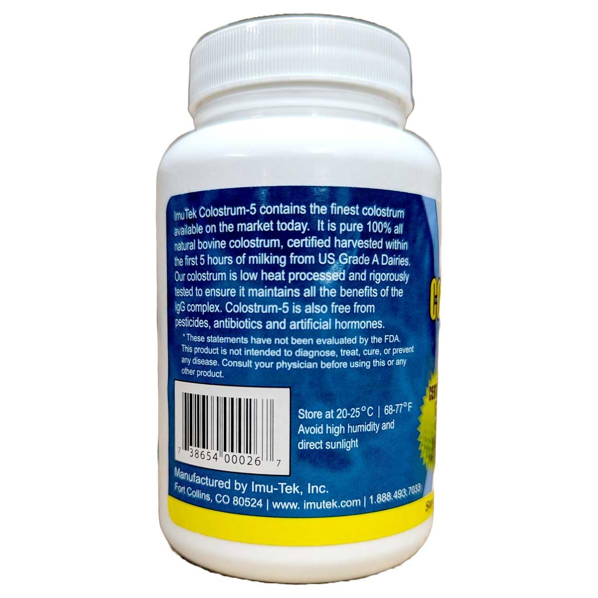 ImuTek Colostrum Powder label