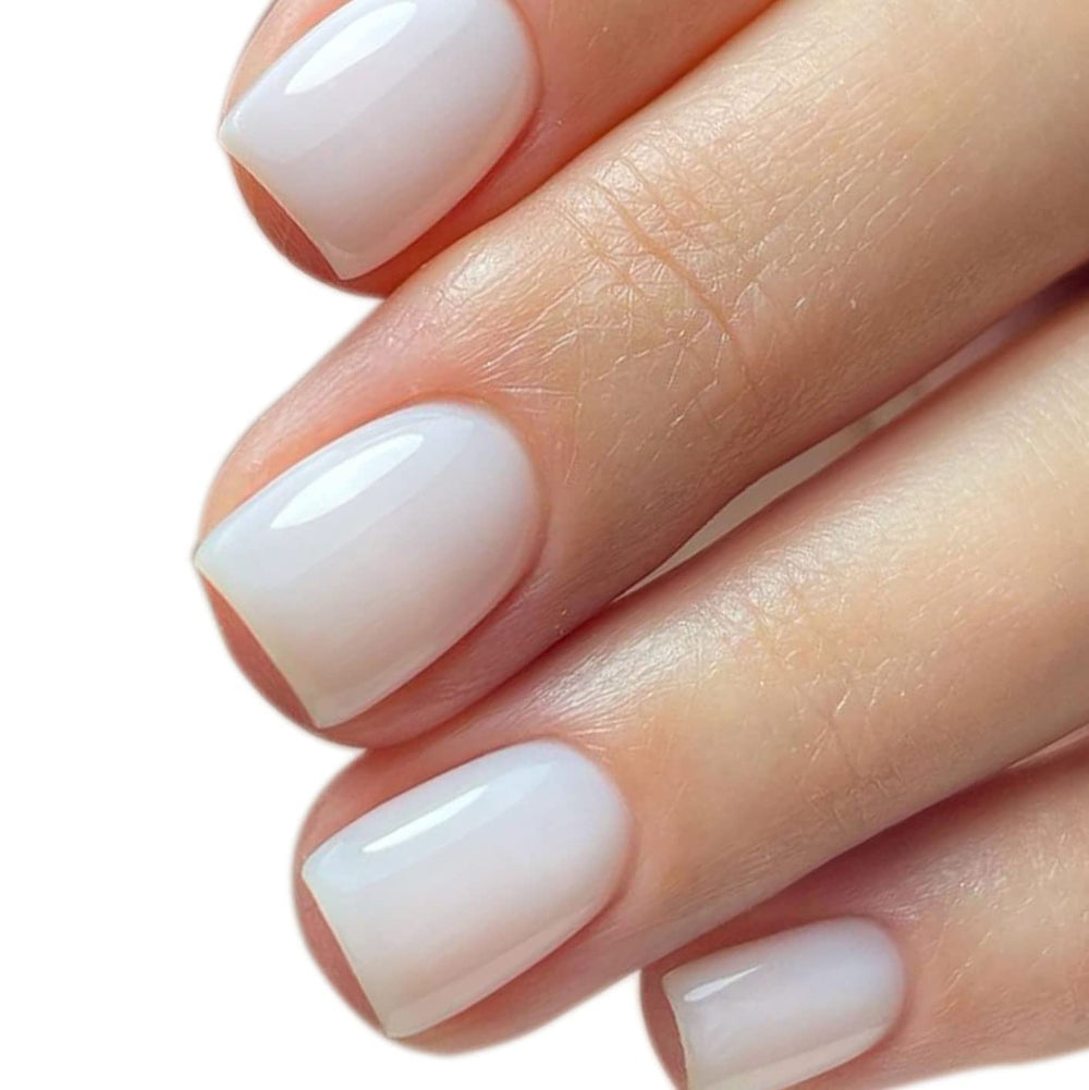 IN.HYPE Gel Polish Milky White Swatch shows natural-looking, buildable coverage for nails