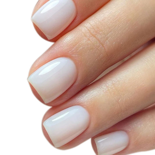 IN.HYPE Gel Polish Milky White Swatch shows natural-looking, buildable coverage for nails