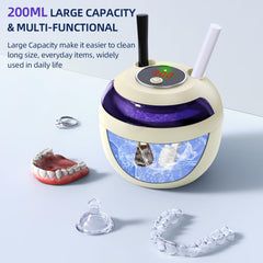 Shelf and tweezers included for jewelry cleaning