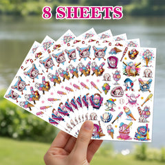 Skin-safe INCOK baseball ice cream drip tattoos for kids and teens