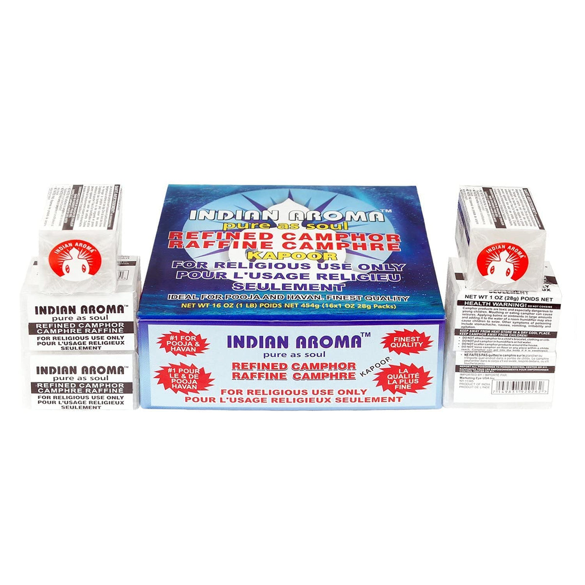 Pack of refined camphor blocks for puja and temple rituals