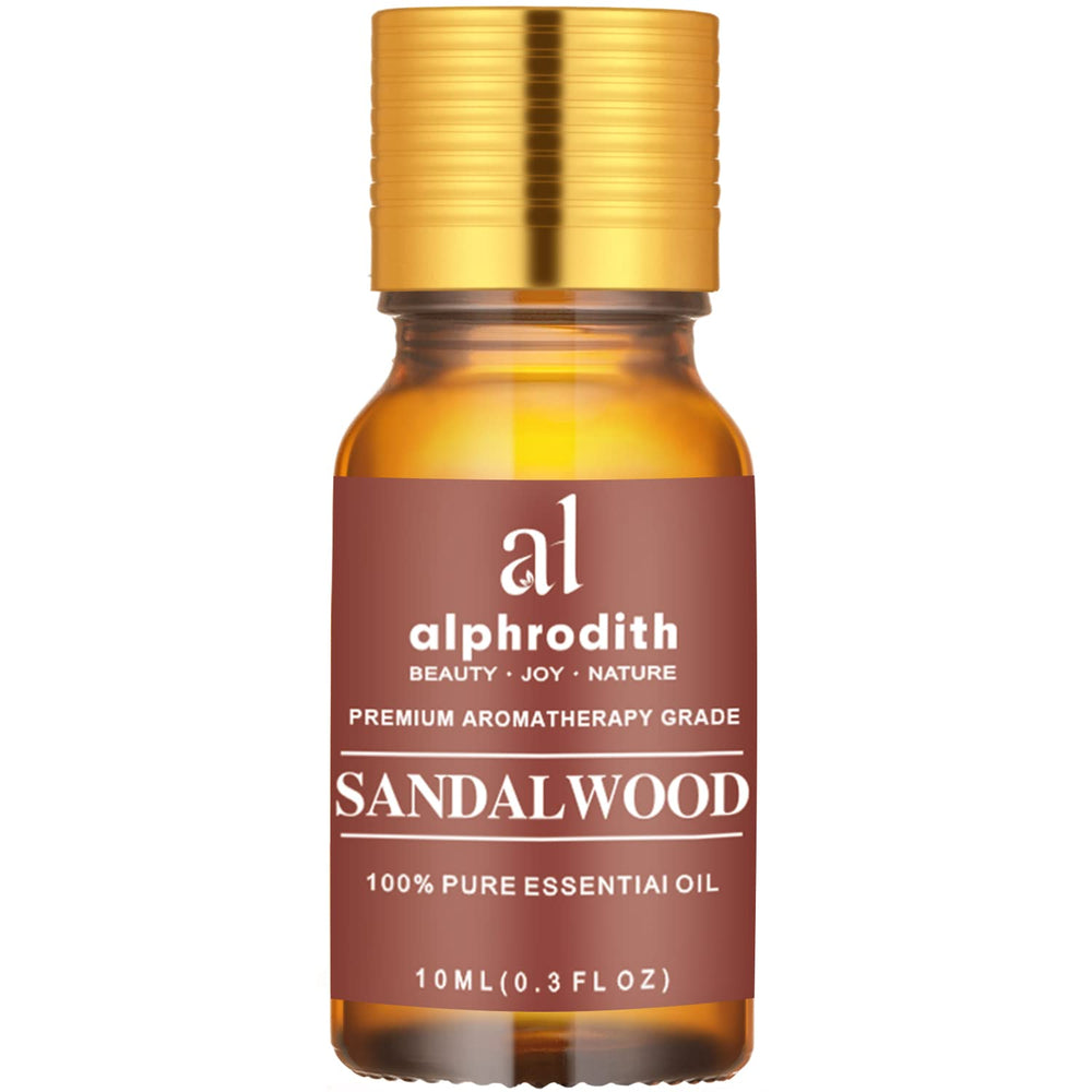 Bottle of Indian Sandalwood Essential Oil 10ml with dropper