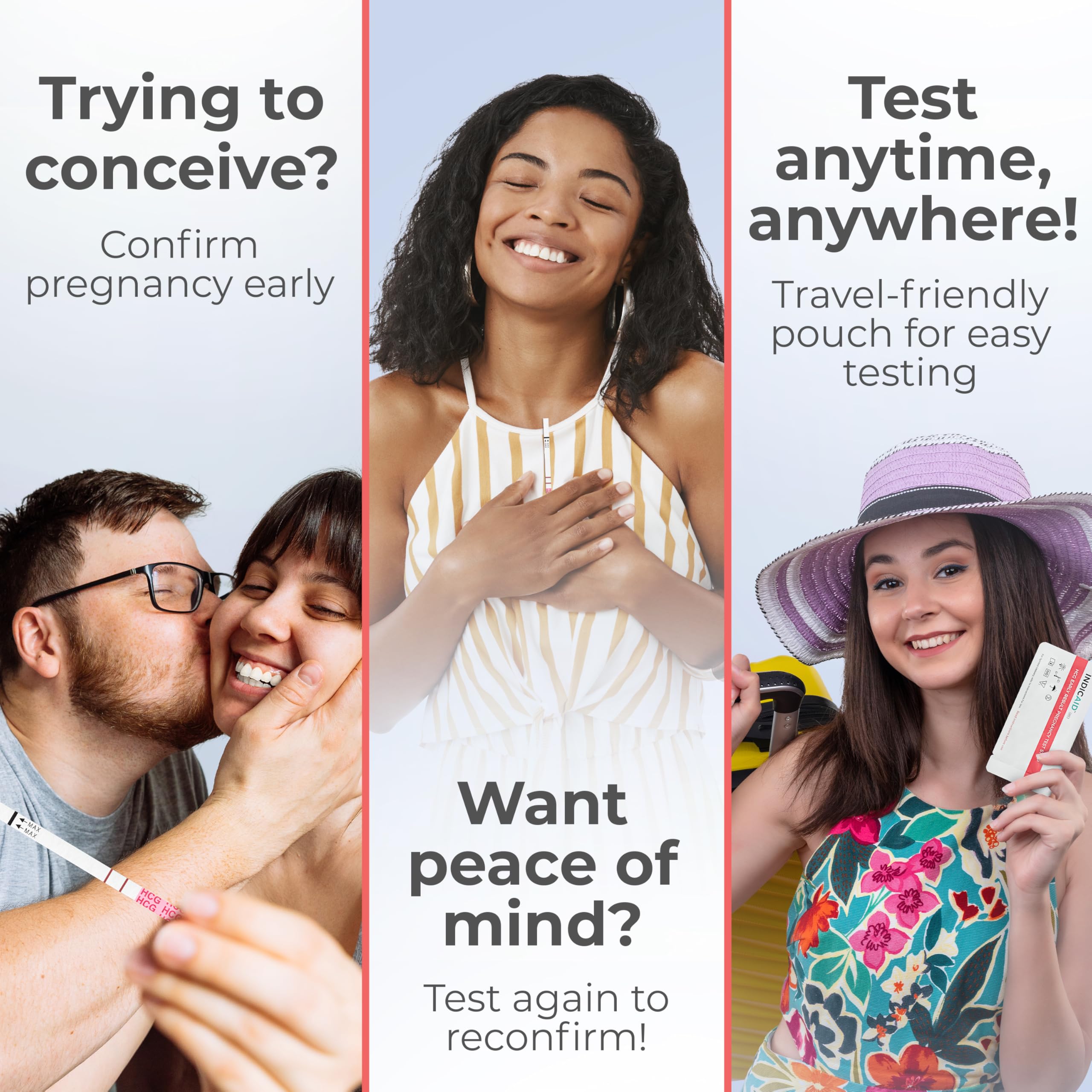 INDICAID Stop Waiting Early Detection Pregnancy Test Strips kit image 7