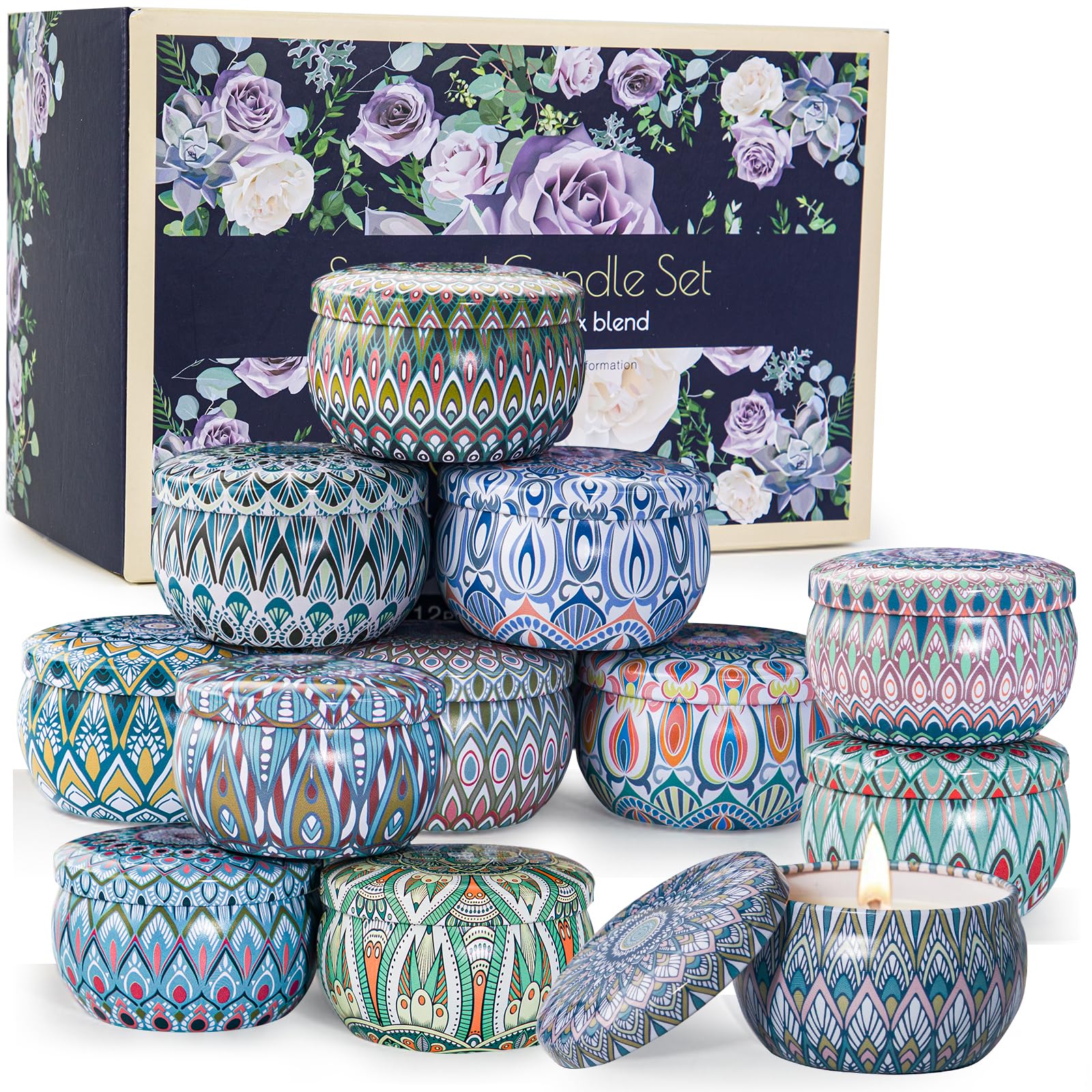 Indigo Rose scented candle jar