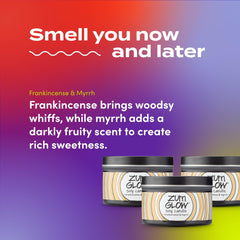 Warm Frankincense & Myrrh fragrance notes illustration