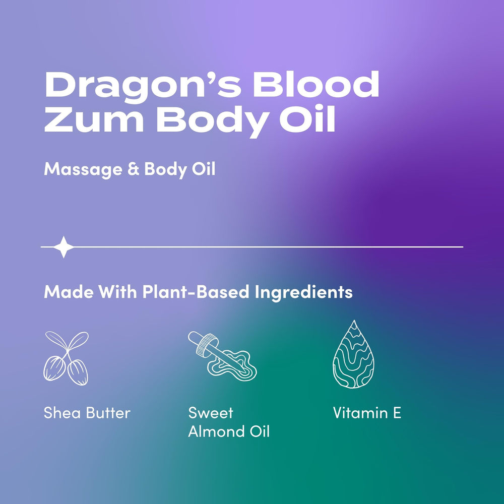 Zum Dragon's Blood Body Oil packaging and bottle