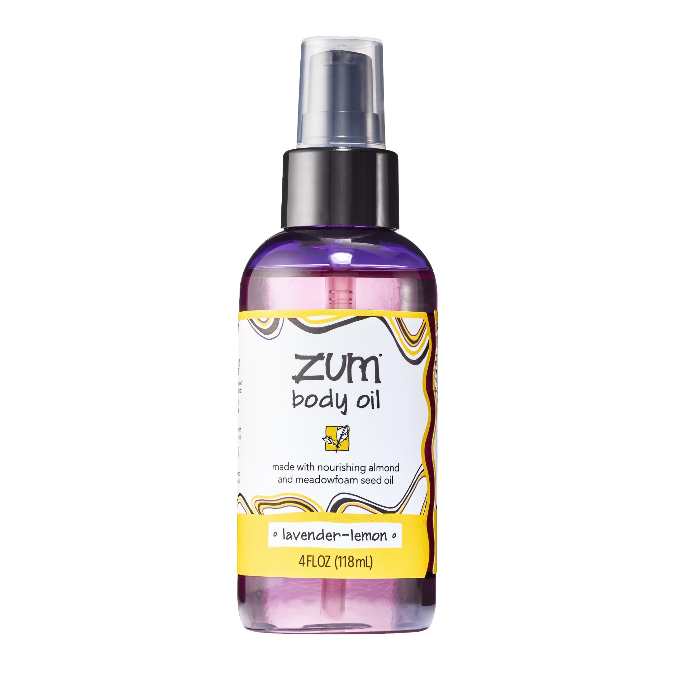 Indigo Wild Zum Lavender-Lemon Body Oil bottle with 4 oz label