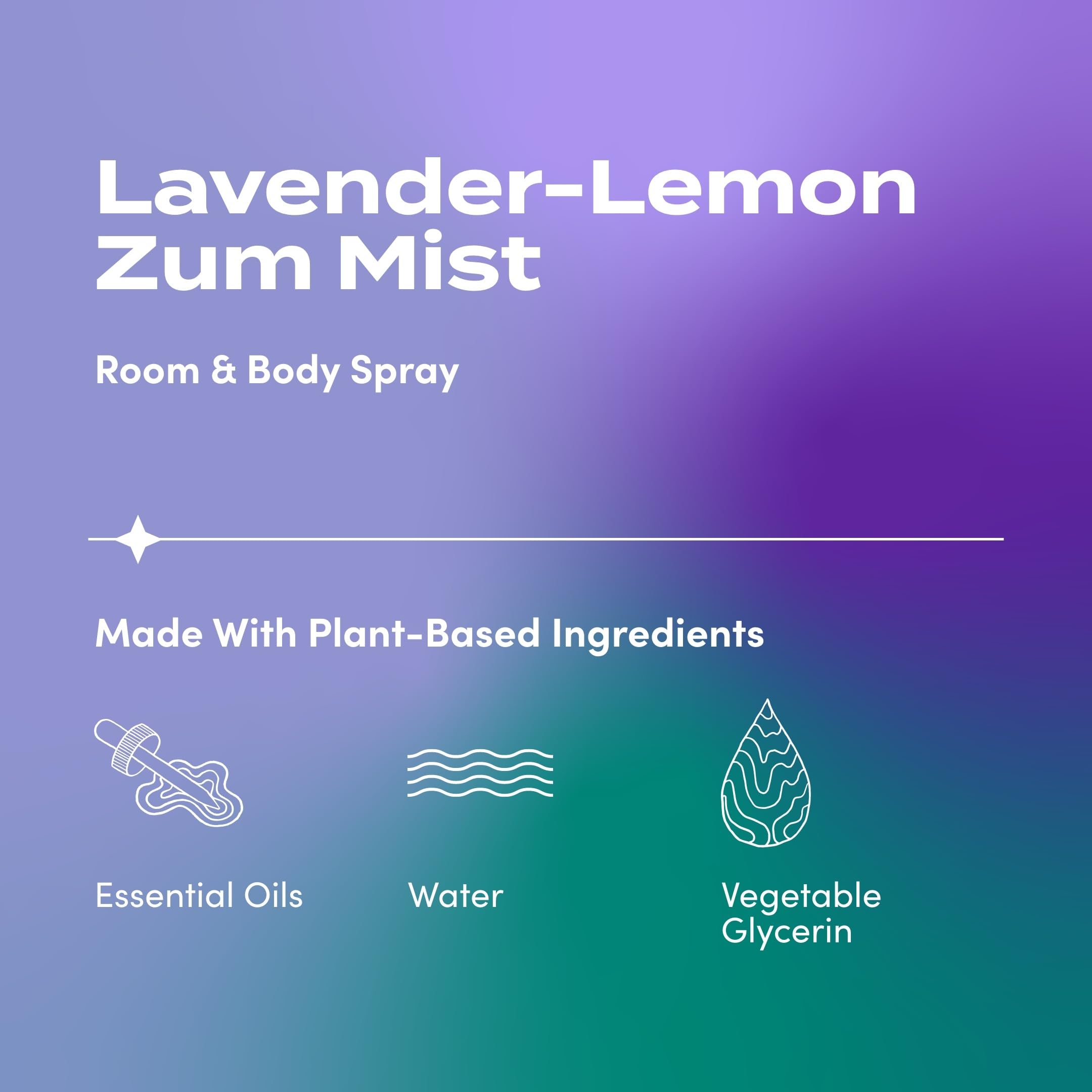 Zum Mist essential oil spray bottle with lavender lemon theme