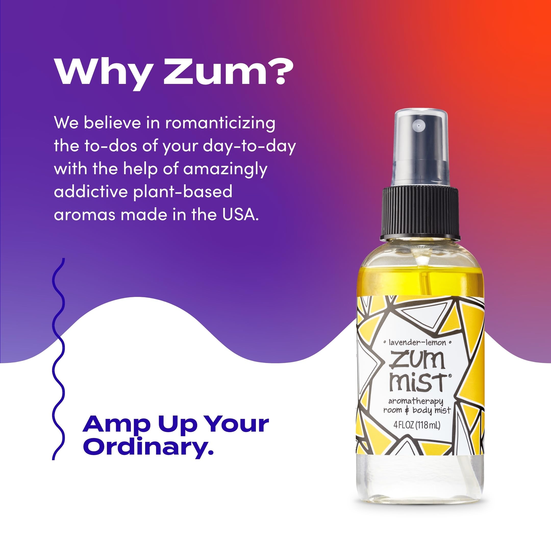Cruelty-free and Made in USA icons on Zum Mist packaging