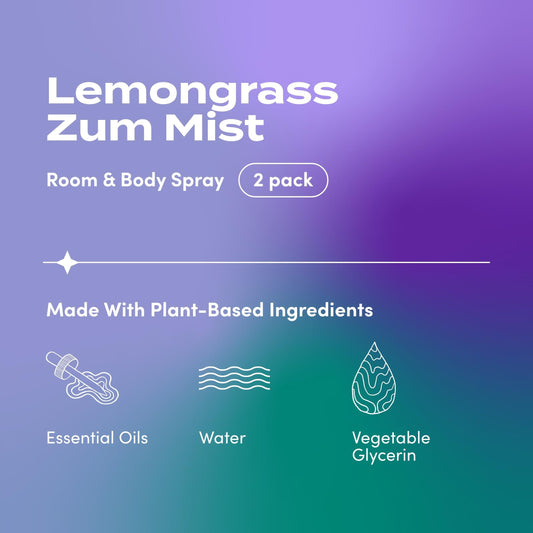 Two-pack Zum Mist Lemongrass spray bottles close-up