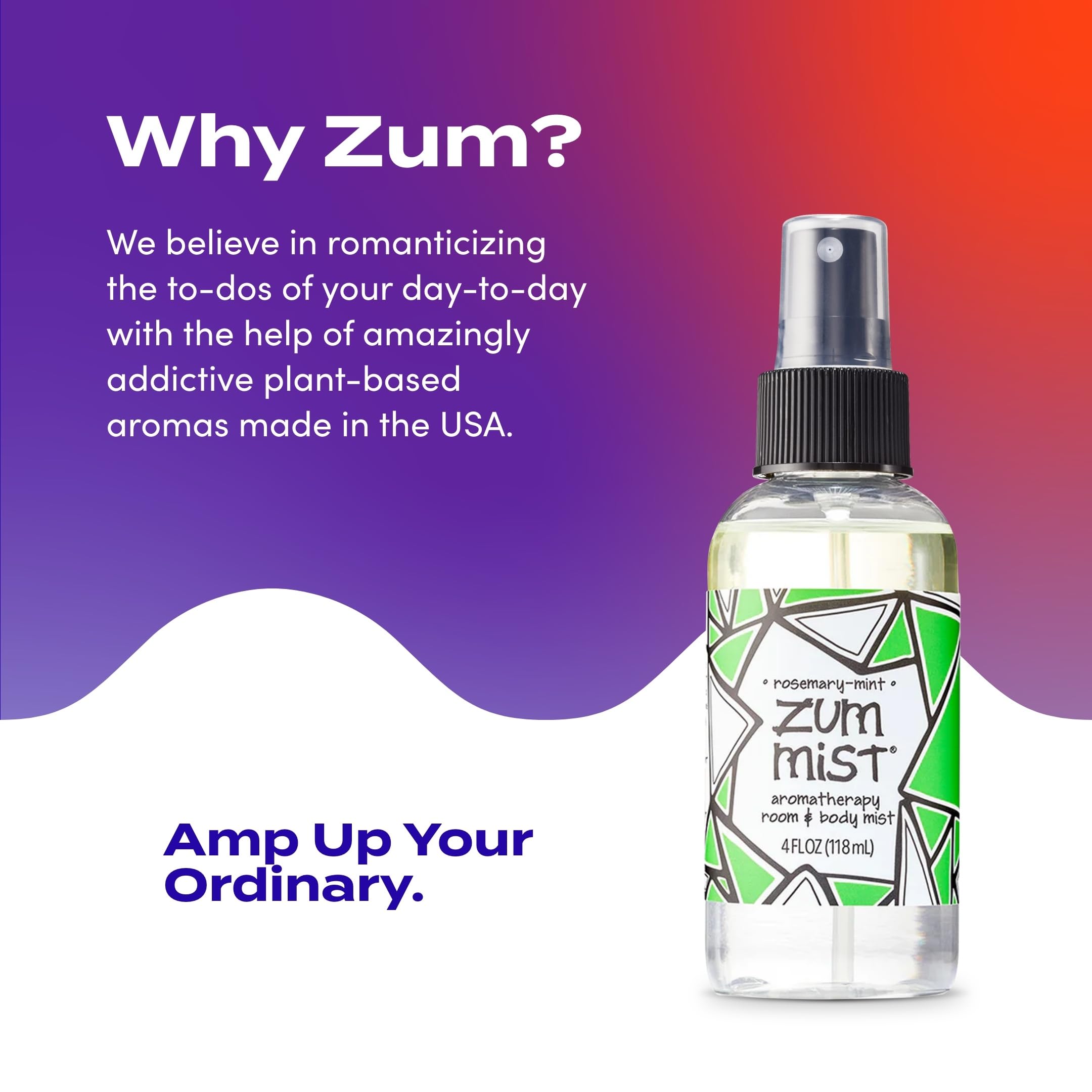Two-pack of Zum Mist shown as a home and body spray