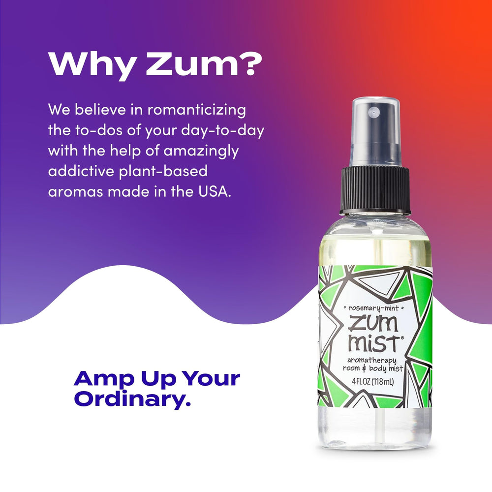 Two-pack of Zum Mist shown as a home and body spray