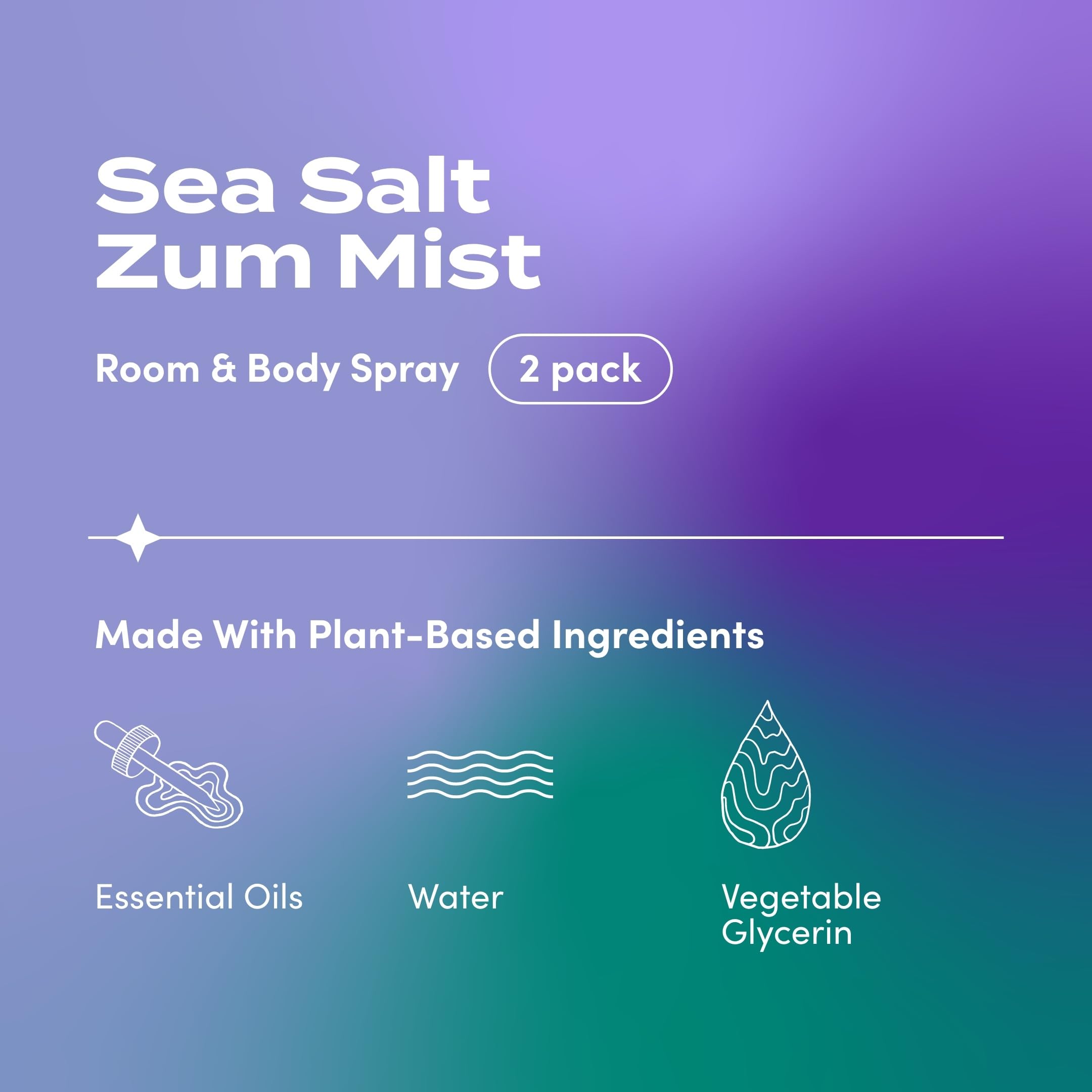 Close-up of Zum Mist Sea Salt ingredients and spray