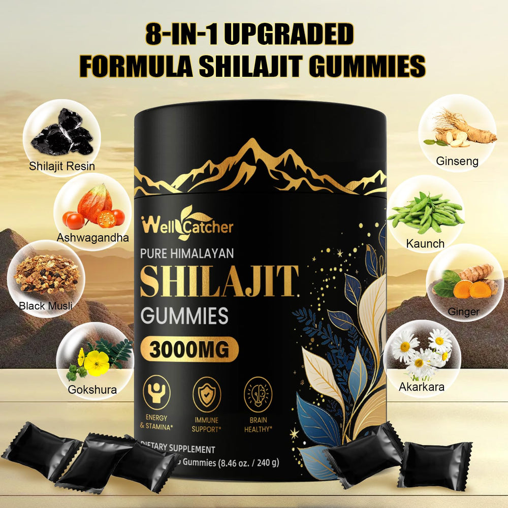 Individually wrapped Shilajit gummies for portability