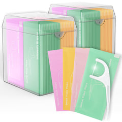 Individually wrapped floss picks in a multi-color case
