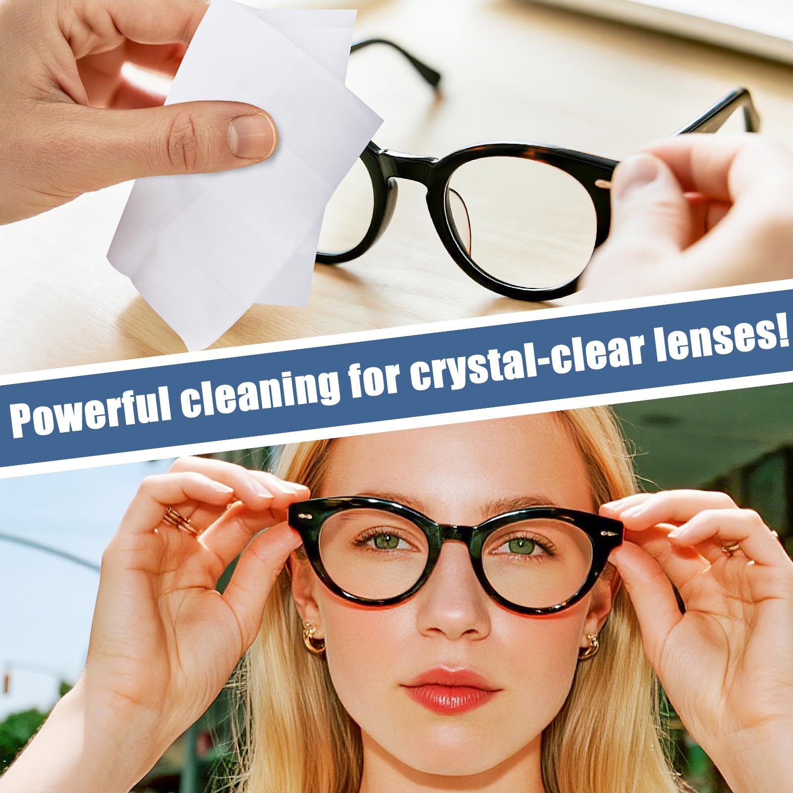 Individually wrapped lens wipes for convenience