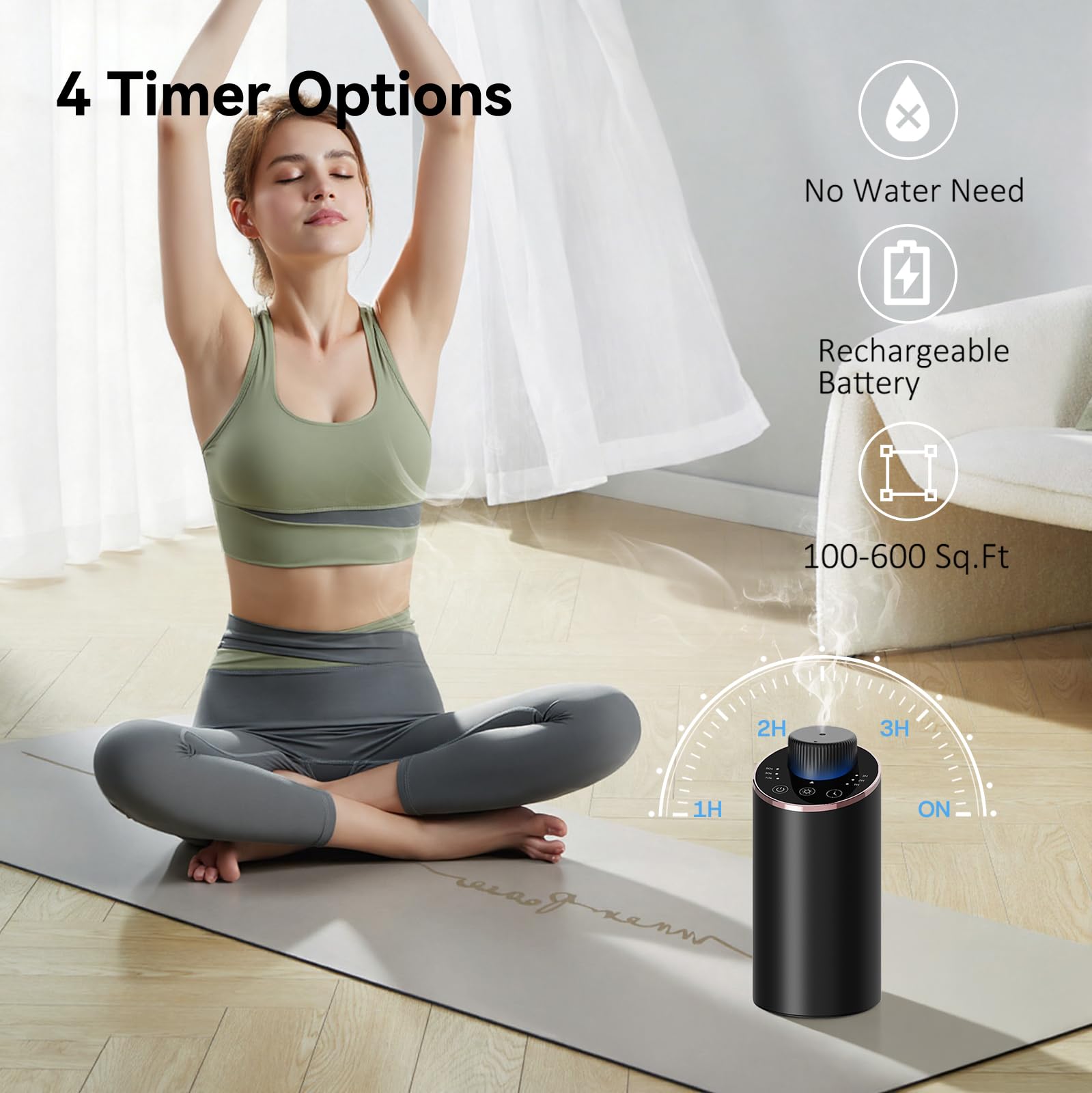 INXDOLHOM waterless diffuser with bottle to swap scents quickly