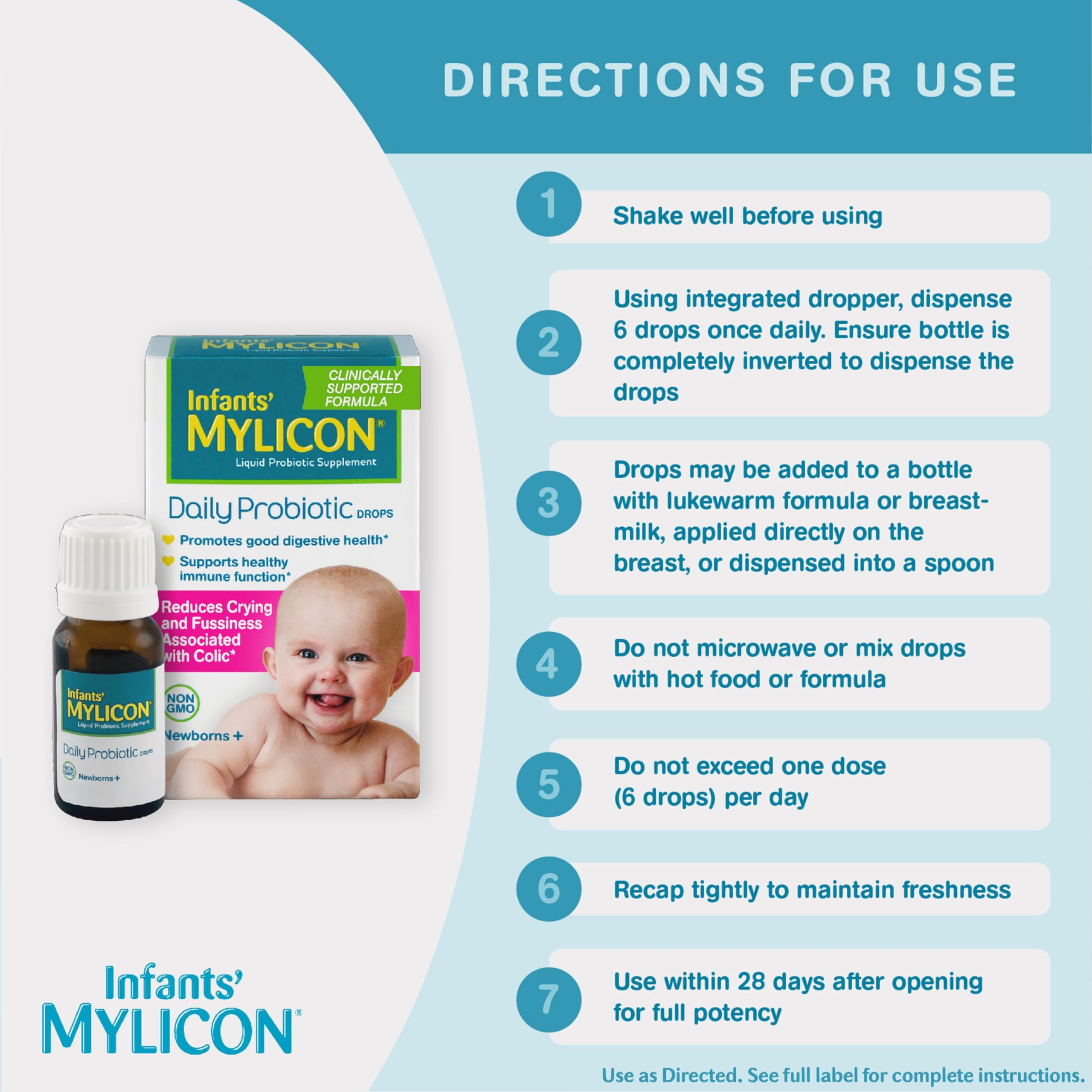 Product packaging for Infants' Mylicon Daily Probiotic Drops 8 mL