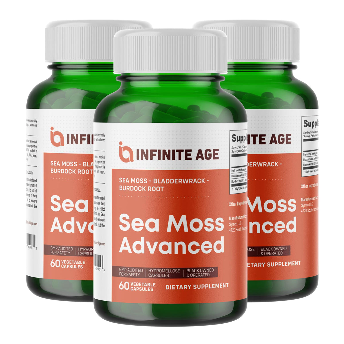 INFINITE AGE 3-pack sea moss capsules bottle (180 counts)