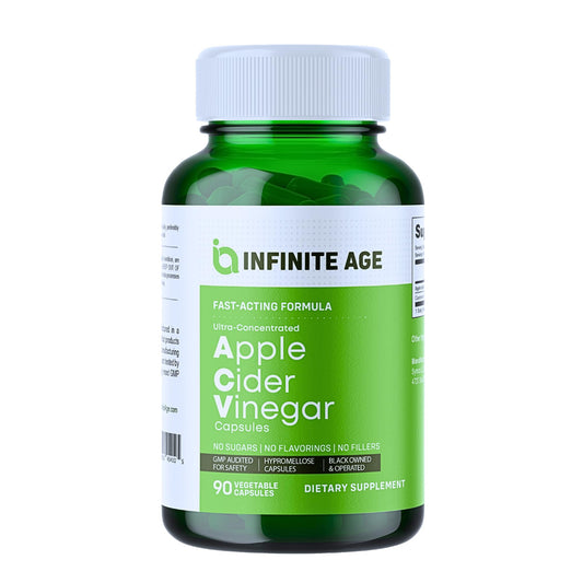 Infinite Age Apple Cider Vinegar Capsules bottle label
