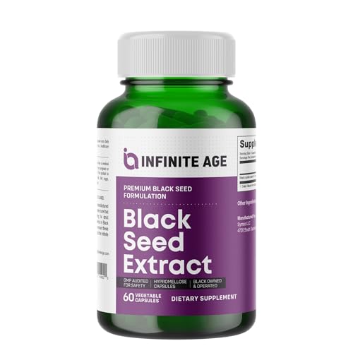 Hero image: Infinite Age Black Seed Oil Extract Capsules bottle, 60-count